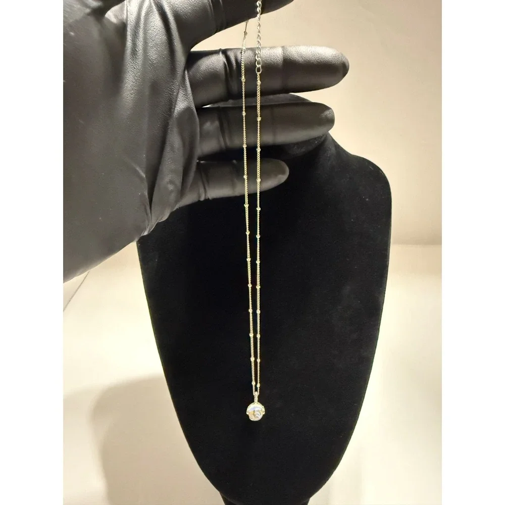 silver filled necklace with charm 18inch